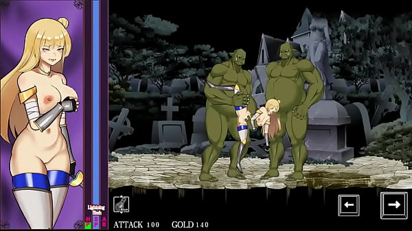 Cute warrior girl hentai having sex with big orks men in Golden Senki new gameplay video