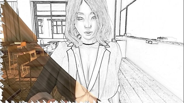 The teacher sucked my cock right in the classroom. Sex Game 3d