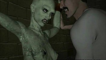 Tied up 3D cartoon zombie babe getting fingered good