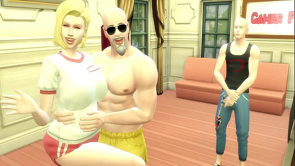 Dragon Ball Porn Epi 30 Numero 18 Androide Entrenada Sexualmente por el Maestro Roshi Pervertido al Frente de su Marido Cornudo