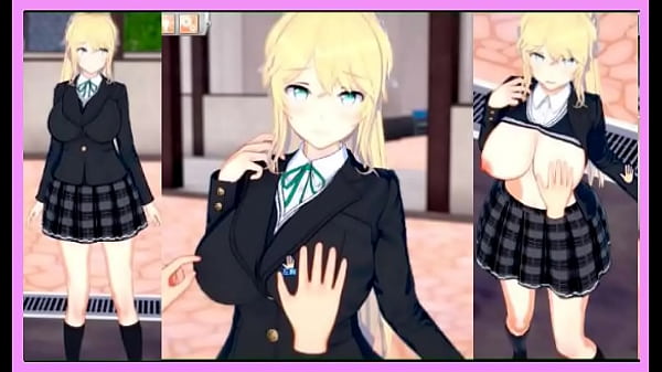 【エロゲーコイカツ！】可愛い金髪帰国子女爆乳jk「マーガレット」ちゃんがおっぱい揉みまくられる３DCGエロアニメ動画